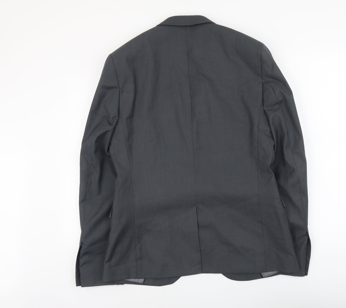 Topman Mens Grey Polyester Jacket Suit Jacket Size L Regular