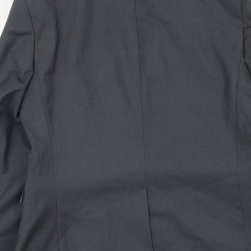 Topman Mens Grey Polyester Jacket Suit Jacket Size L Regular
