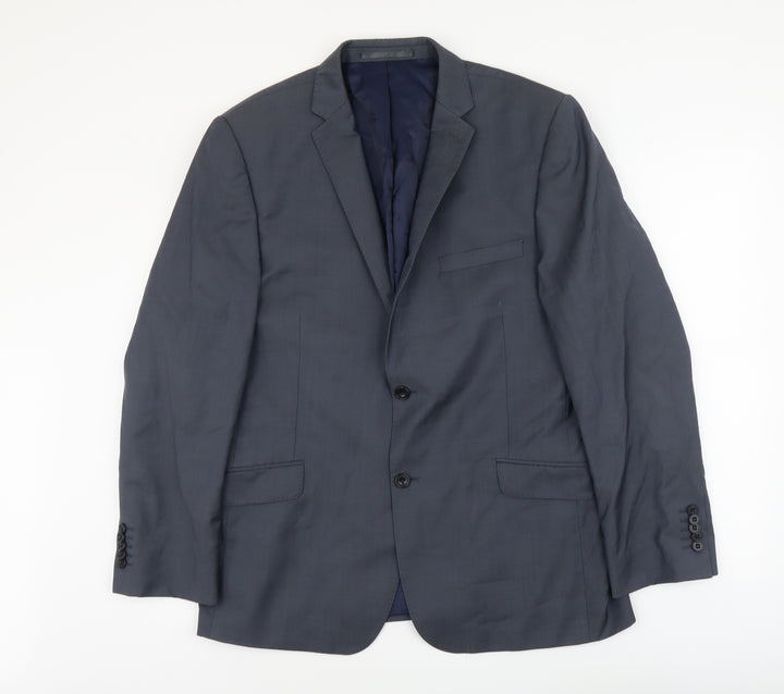 Paul Costelloe Mens Blue Polyester Jacket Suit Jacket Size L Regular