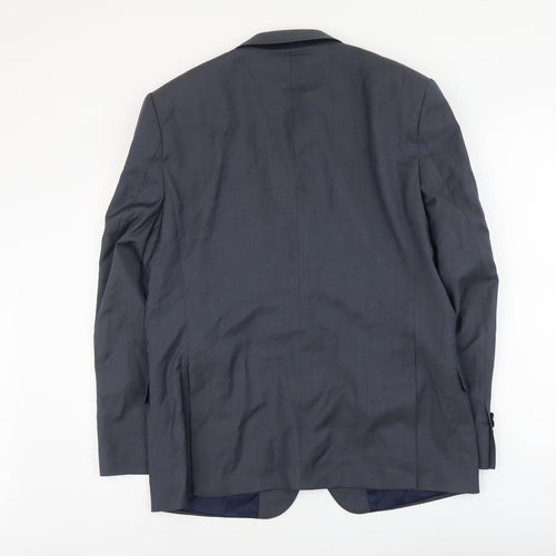 Paul Costelloe Mens Blue Polyester Jacket Suit Jacket Size L Regular