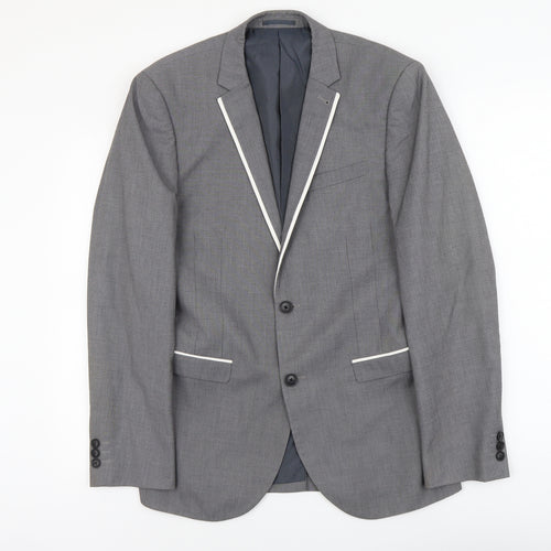 NEXT Mens Grey Polyester Jacket Suit Jacket Size S Regular