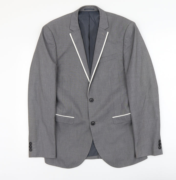 NEXT Mens Grey Polyester Jacket Suit Jacket Size S Regular