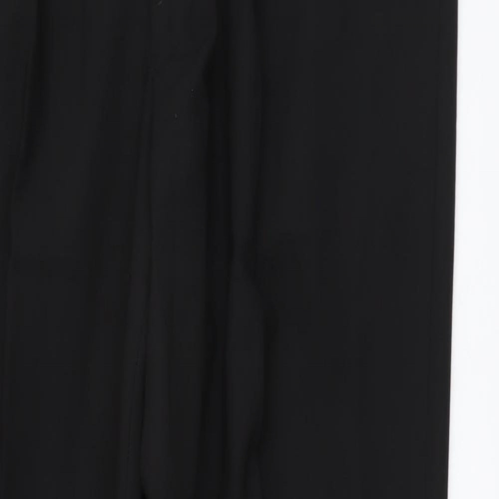 Marks and Spencer Mens Black Polyester Trousers Size 36 in L33 in Regular Button