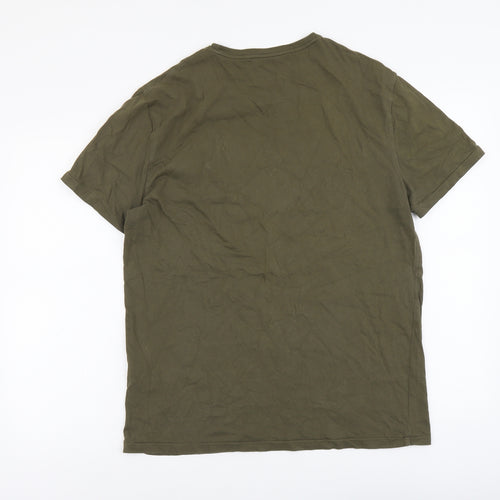 Polo Ralph Lauren Mens Green Cotton T-Shirt Size L Round Neck