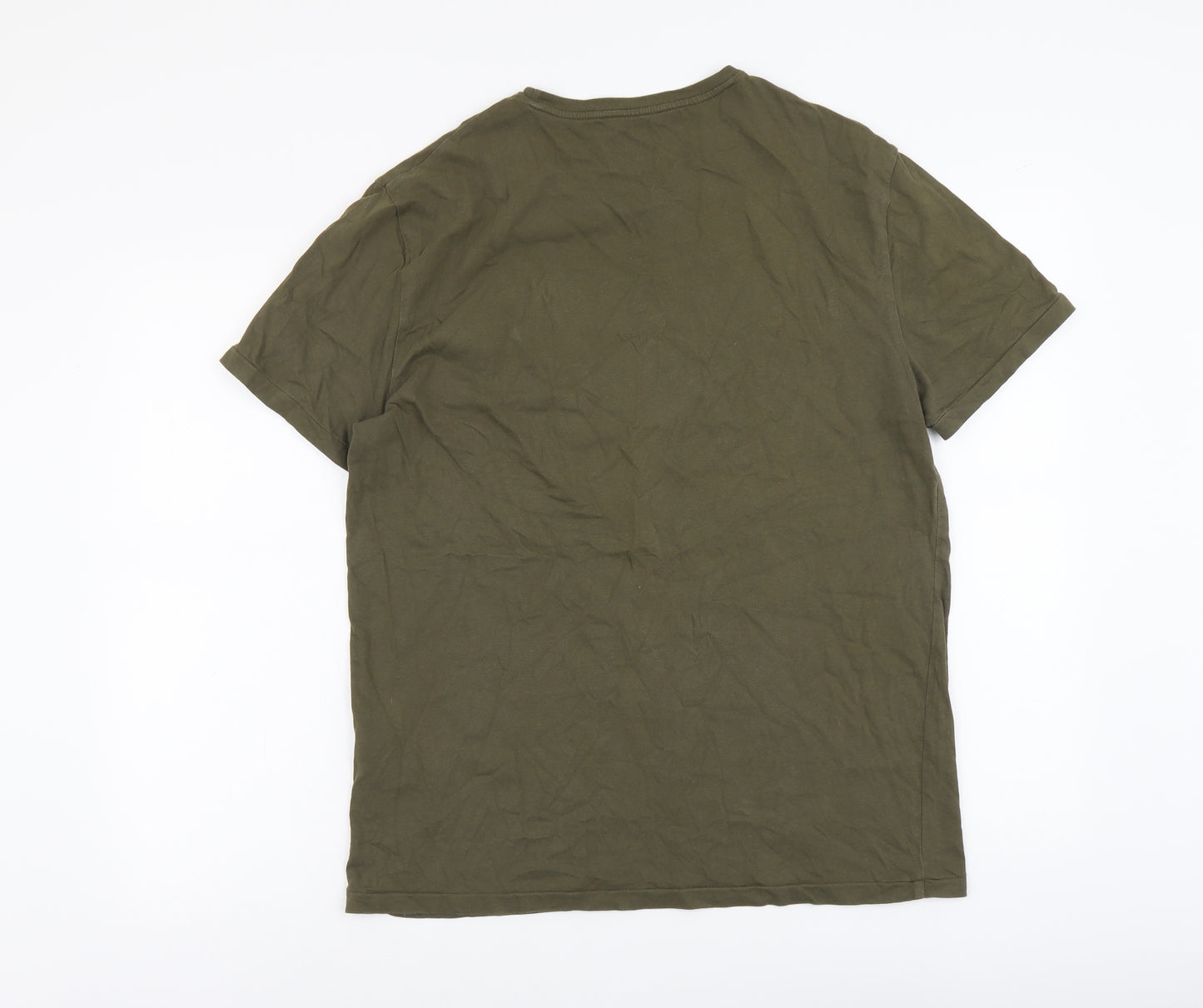 Polo Ralph Lauren Mens Green Cotton T-Shirt Size L Round Neck