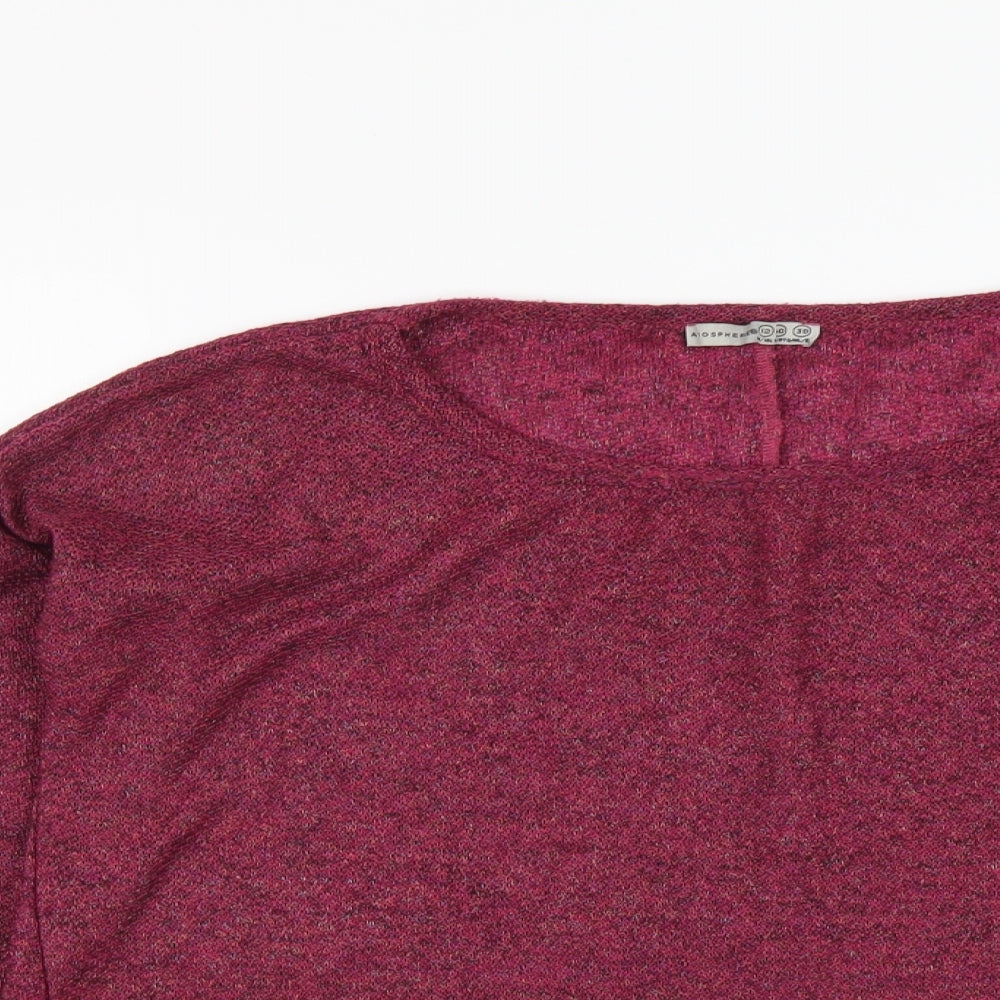 Atmosphere Womens Purple Polyester Basic T-Shirt Size 12 Round Neck