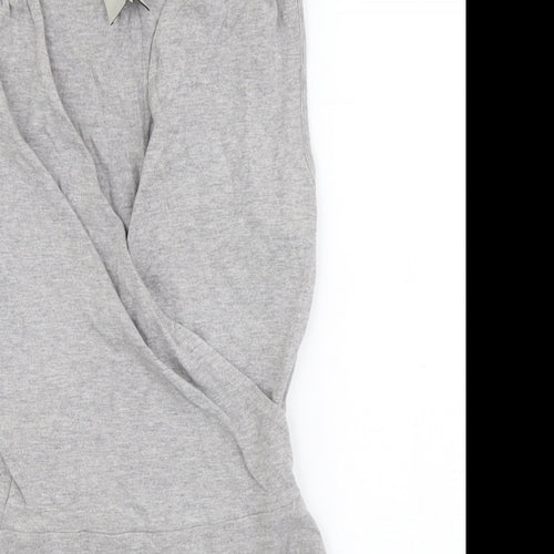 ASOS Womens Grey Cotton Bodysuit One-Piece Size 8 Snap