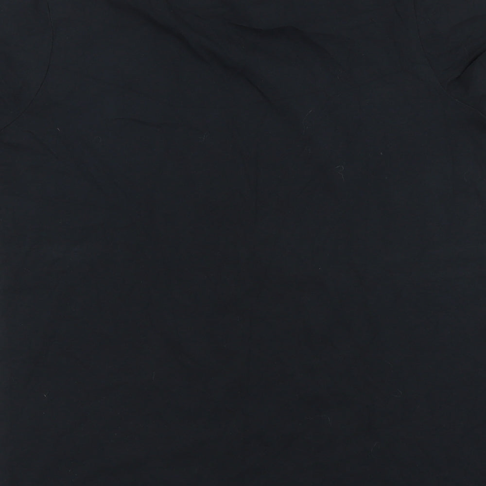 Peanuts Womens Black Cotton Basic T-Shirt Size M Round Neck - Snoopy Holiday Hugs