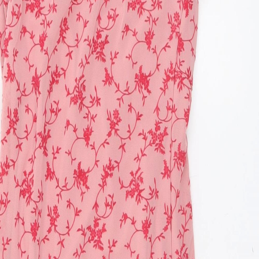 Motel Womens Pink Floral Polyester A-Line Size XS V-Neck Pullover