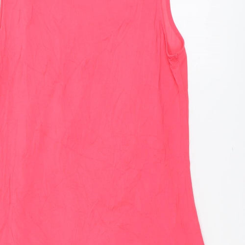 Mi Womens Pink Polyester Basic Tank Size M V-Neck