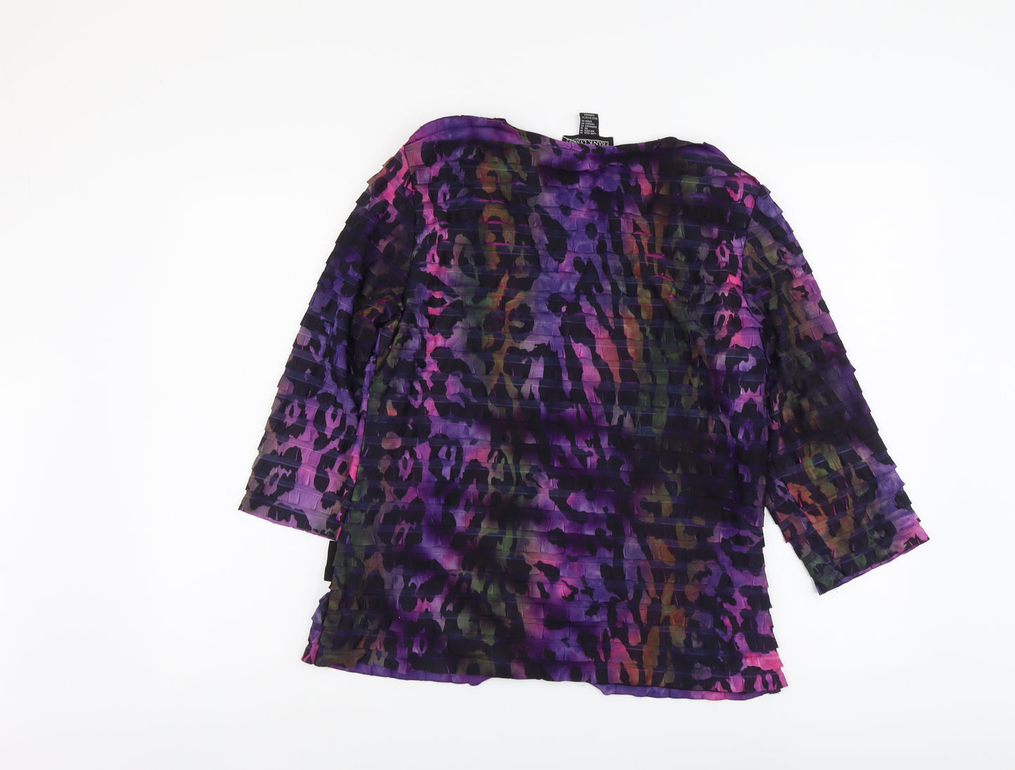 Frank Lyman Womens Purple Geometric Polyester Basic Blouse Size 14 Scoop Neck