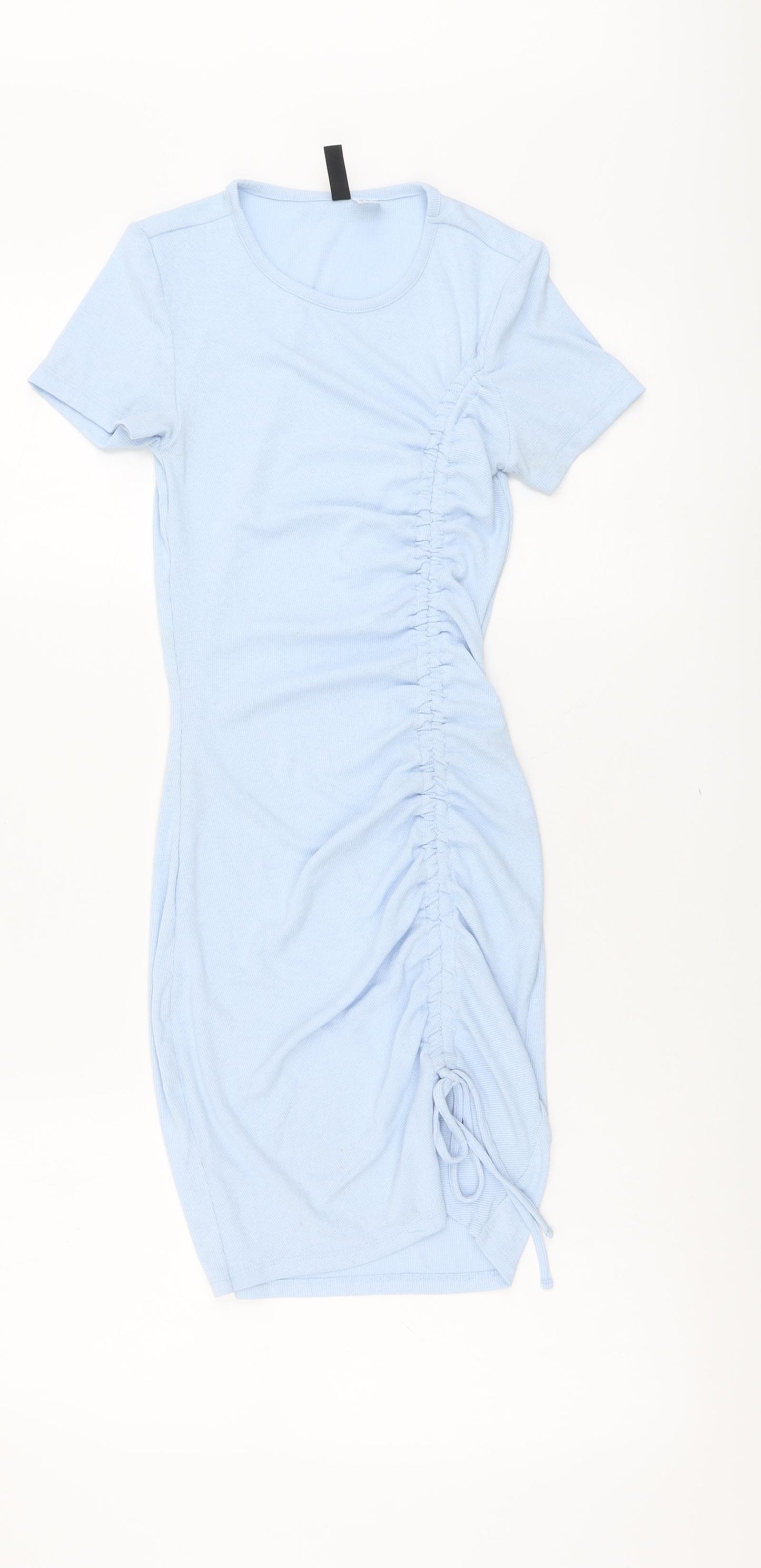H&M Womens Blue Polyester Bodycon Size 2XS Round Neck Pullover