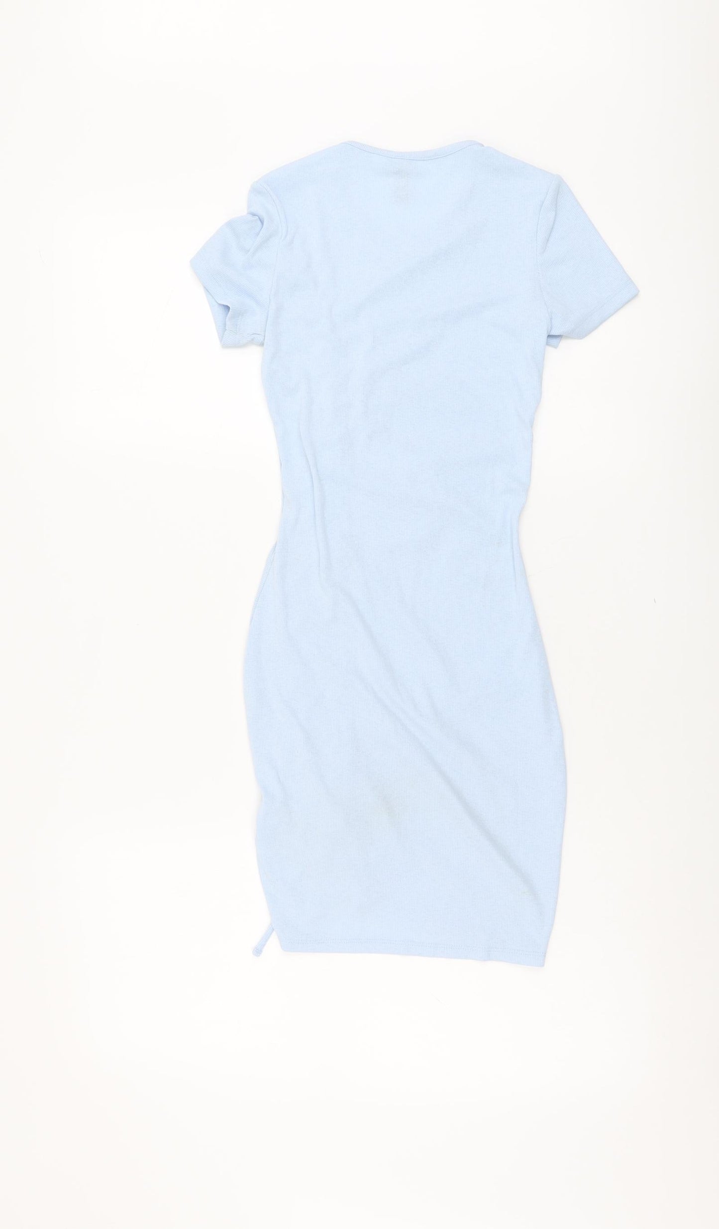 H&M Womens Blue Polyester Bodycon Size 2XS Round Neck Pullover