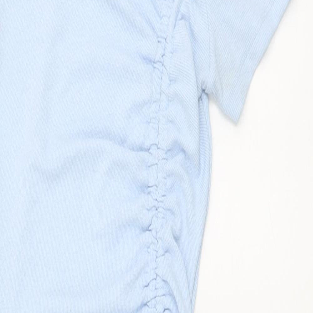 H&M Womens Blue Polyester Bodycon Size 2XS Round Neck Pullover
