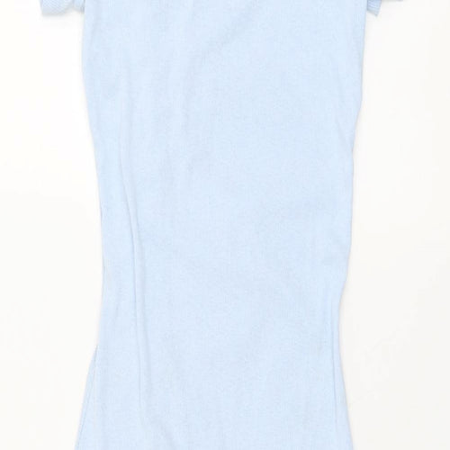 H&M Womens Blue Polyester Bodycon Size 2XS Round Neck Pullover
