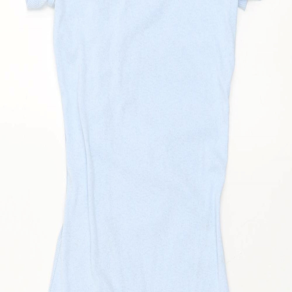 H&M Womens Blue Polyester Bodycon Size 2XS Round Neck Pullover