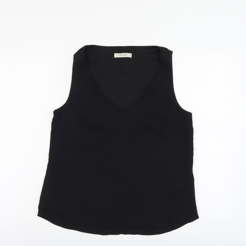 Oasis Womens Black Polyester Basic Tank Size 12 V-Neck