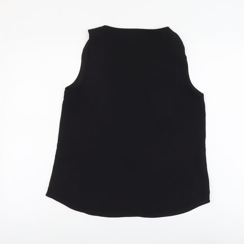 Oasis Womens Black Polyester Basic Tank Size 12 V-Neck