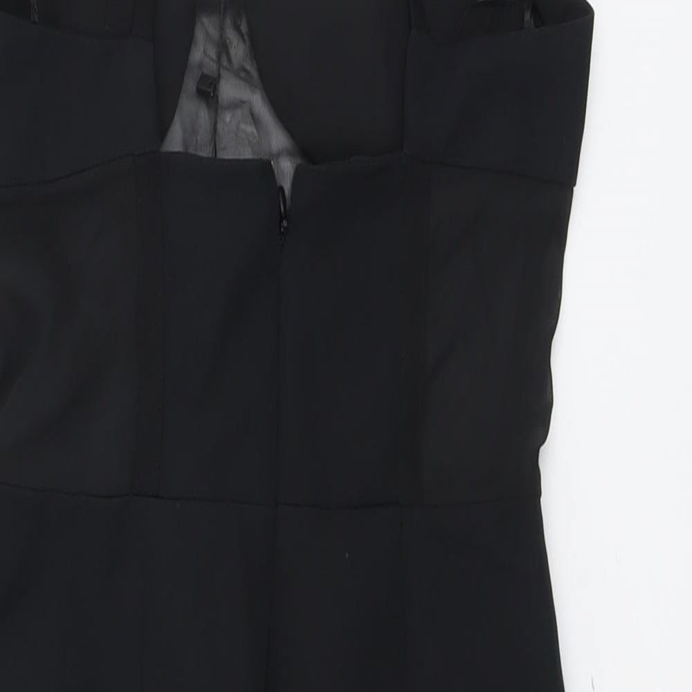 Zara Womens Black Polyester Mini Size XS Square Neck Zip
