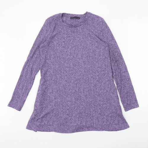 Marks and Spencer Womens Purple Polyester Trapeze & Swing Size 10 Round Neck Pullover