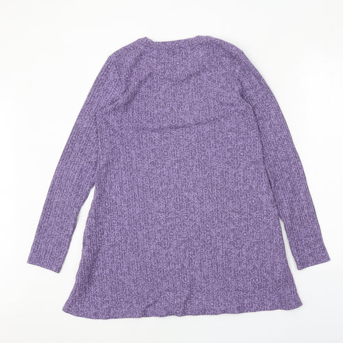 Marks and Spencer Womens Purple Polyester Trapeze & Swing Size 10 Round Neck Pullover