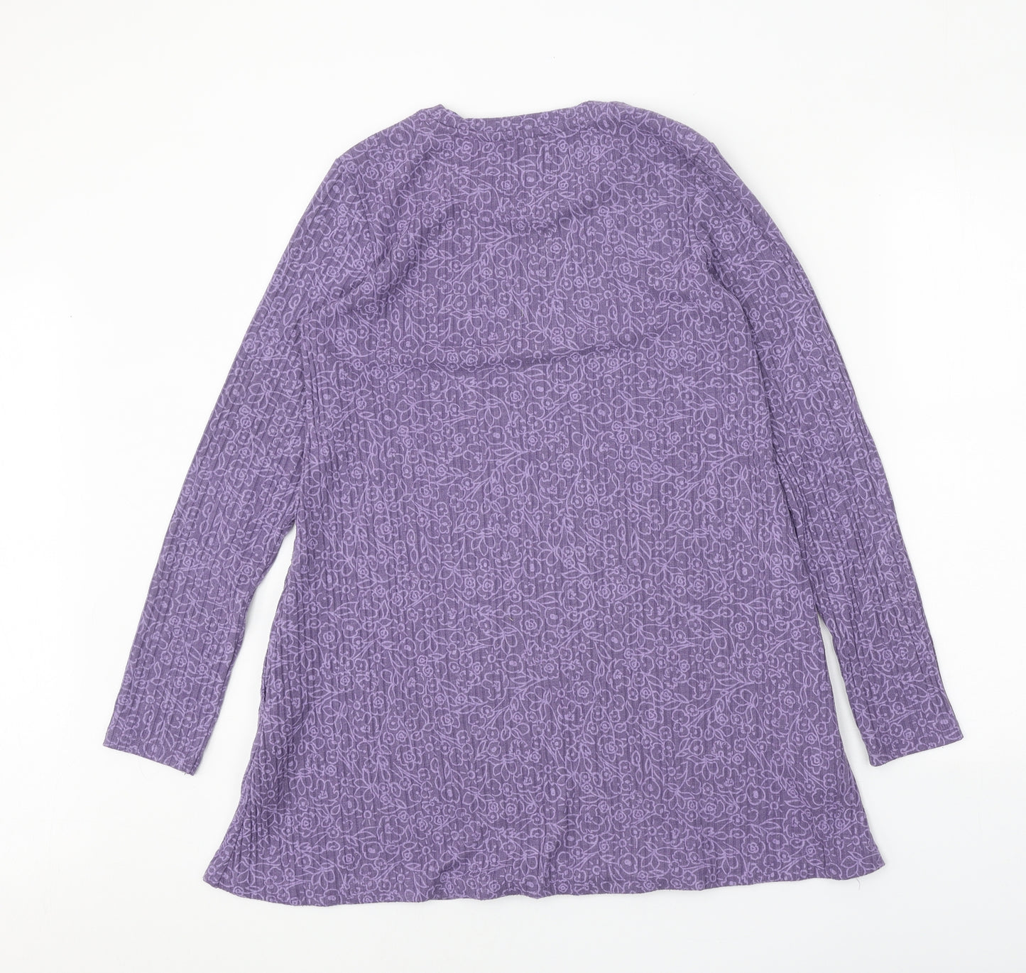 Marks and Spencer Womens Purple Polyester Trapeze & Swing Size 10 Round Neck Pullover