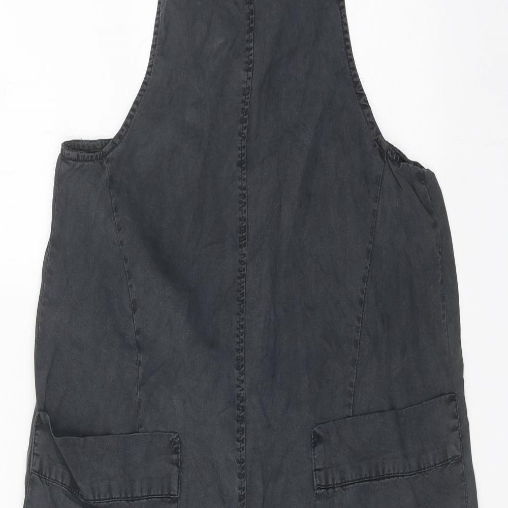 Pull&Bear Womens Grey Cotton Jumpsuit One-Piece Size XS Button