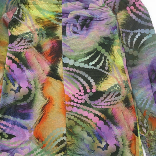 Off The Record Womens Multicoloured Geometric Polyester Shift Size 12 Square Neck Pullover