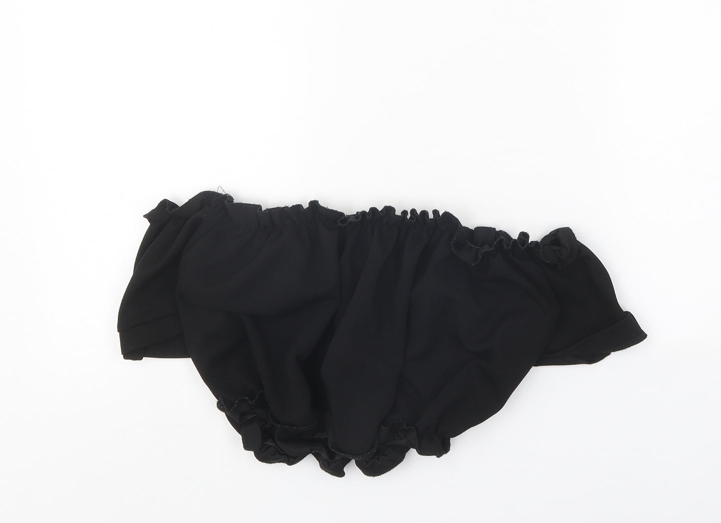 Cameo Rose Womens Black Polyester Cropped Blouse Size 12 Off the Shoulder