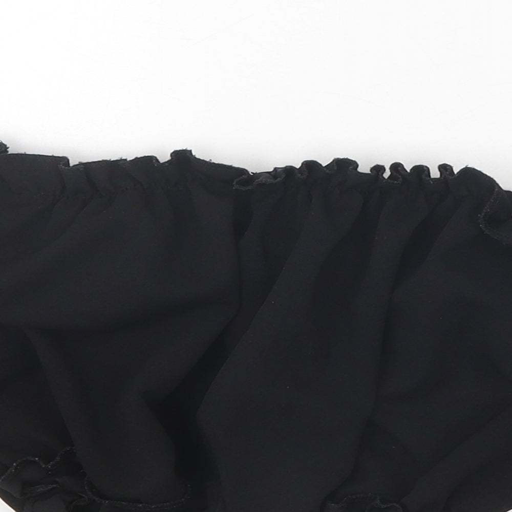 Cameo Rose Womens Black Polyester Cropped Blouse Size 12 Off the Shoulder