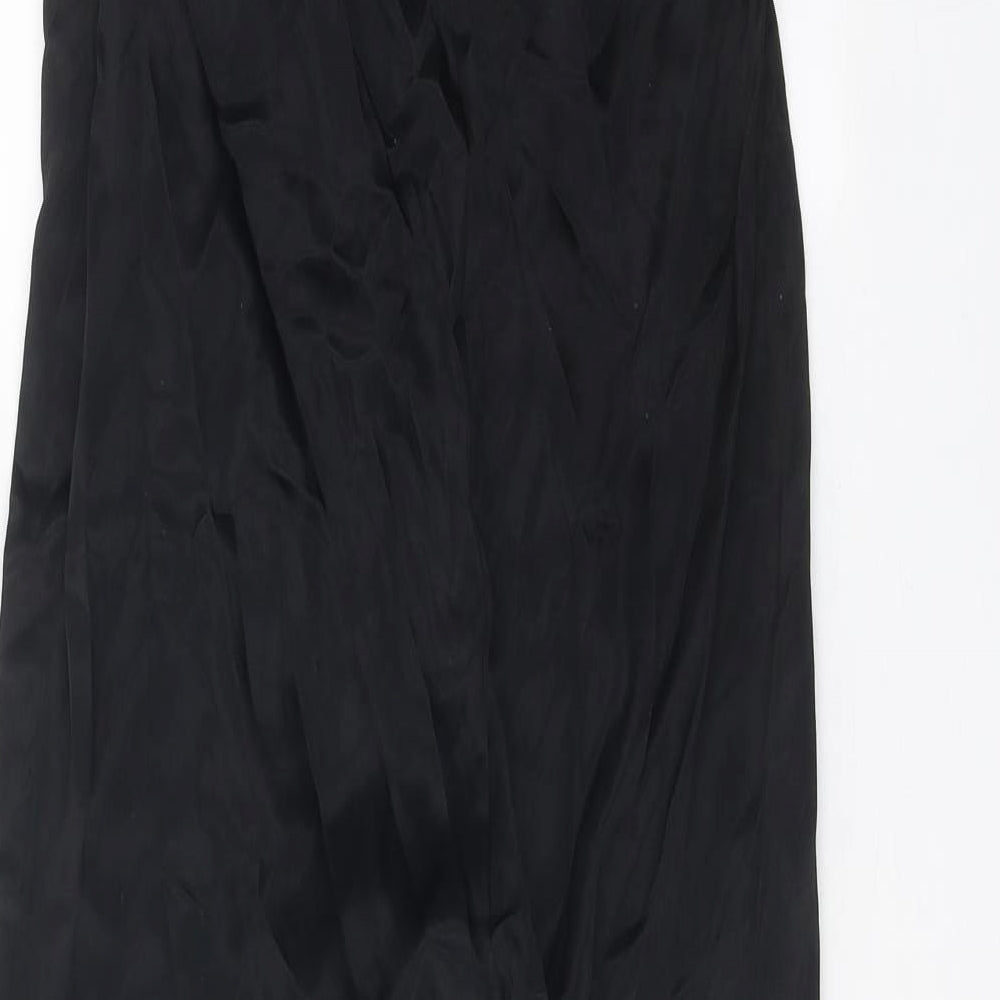 Zara Womens Black Polyester Jumpsuit One-Piece Size S Tie - Cut Out Back Detail