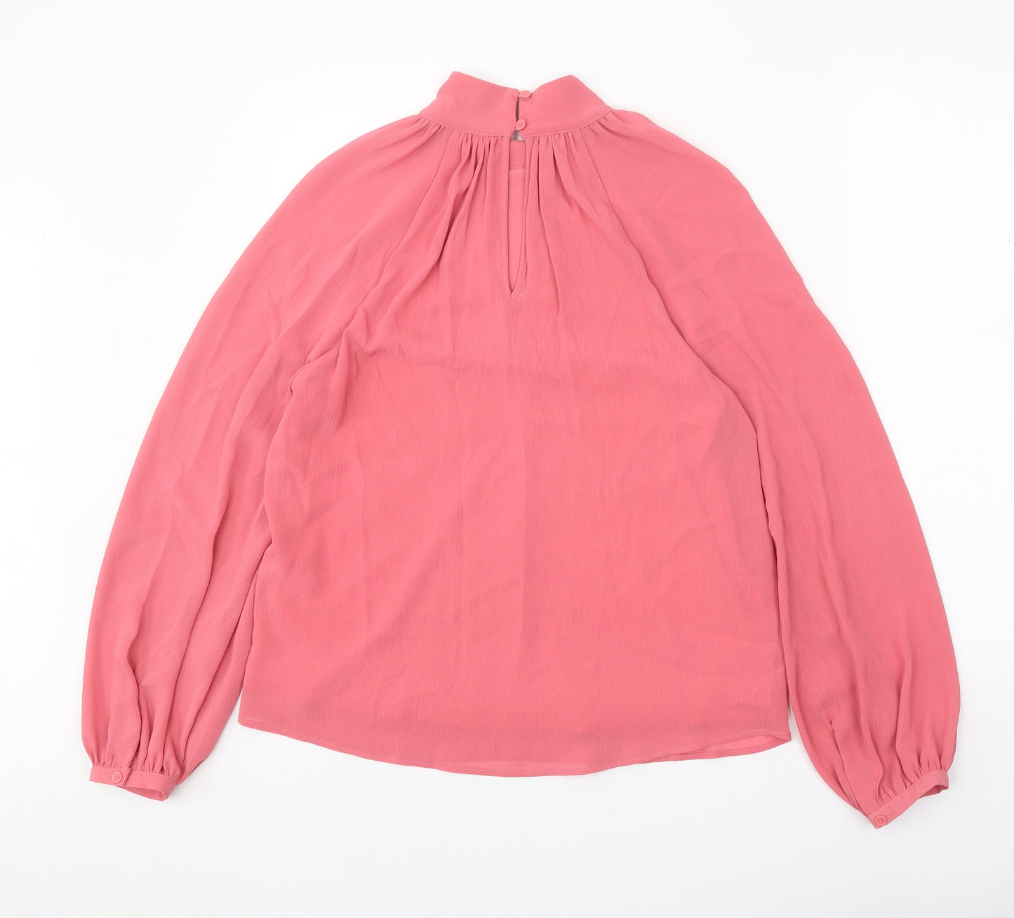 marks Womens Pink Polyester Basic Blouse Size 8 Mock Neck