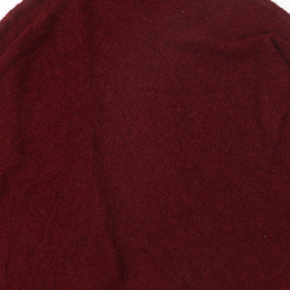 Studio Womens Red V-Neck Acrylic Cardigan Jumper Size 16