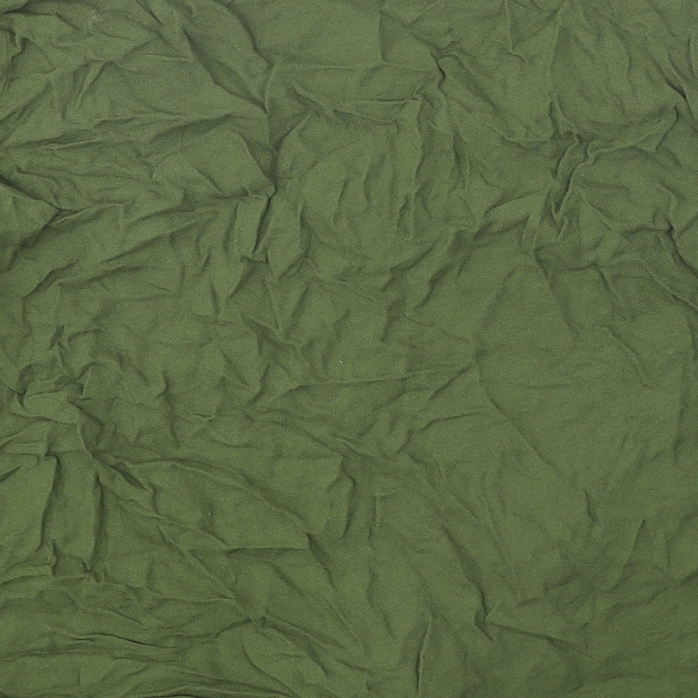 Body Flirt Womens Green Viscose Basic Blouse Size 10 V-Neck - Tie Front