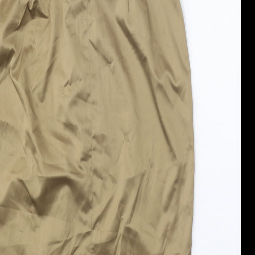 Elli Ramos Womens Gold Polyester Straight & Pencil Skirt Size M Zip
