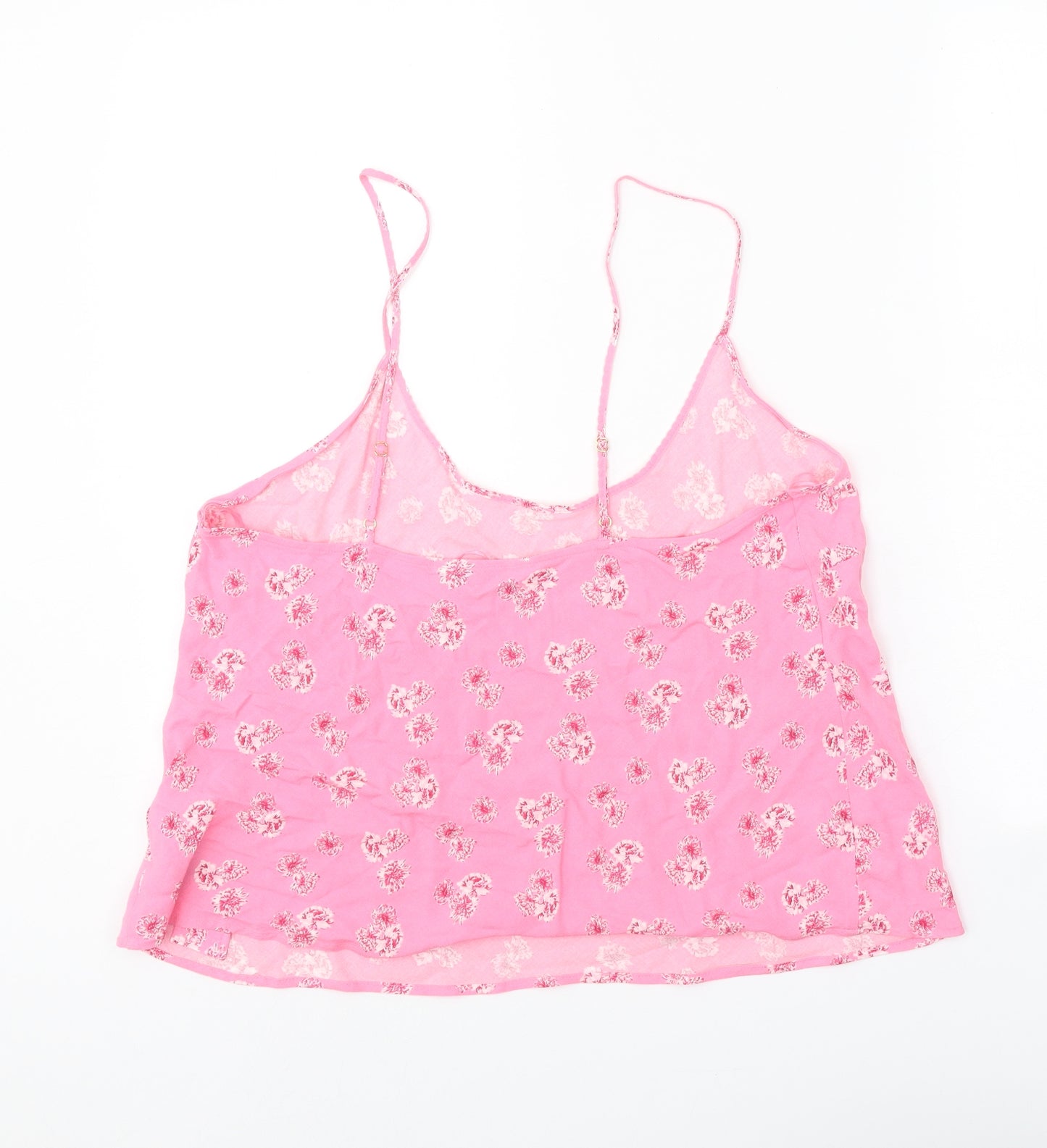 Marks and Spencer Womens Pink Floral Viscose Camisole Tank Size 12 Scoop Neck