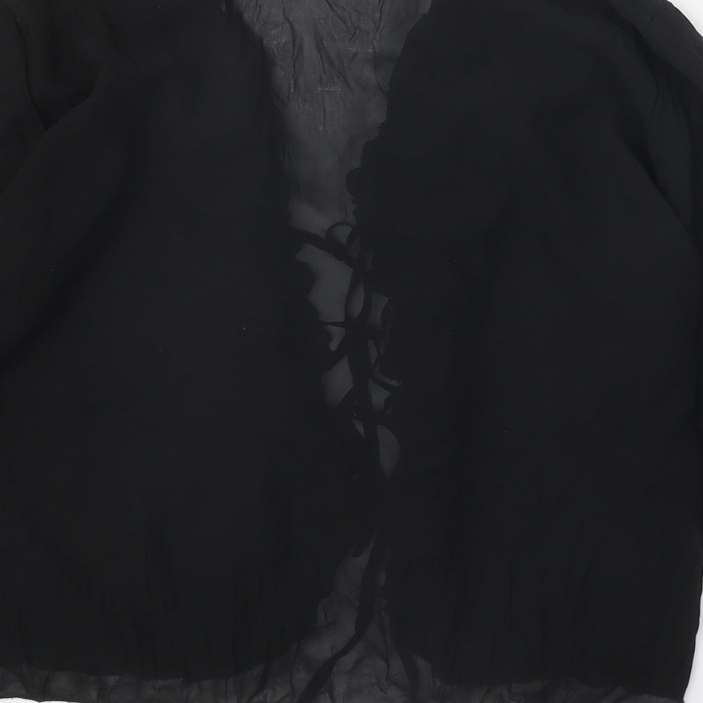 SOHO Womens Black Polyester Basic Blouse Size 14 V-Neck