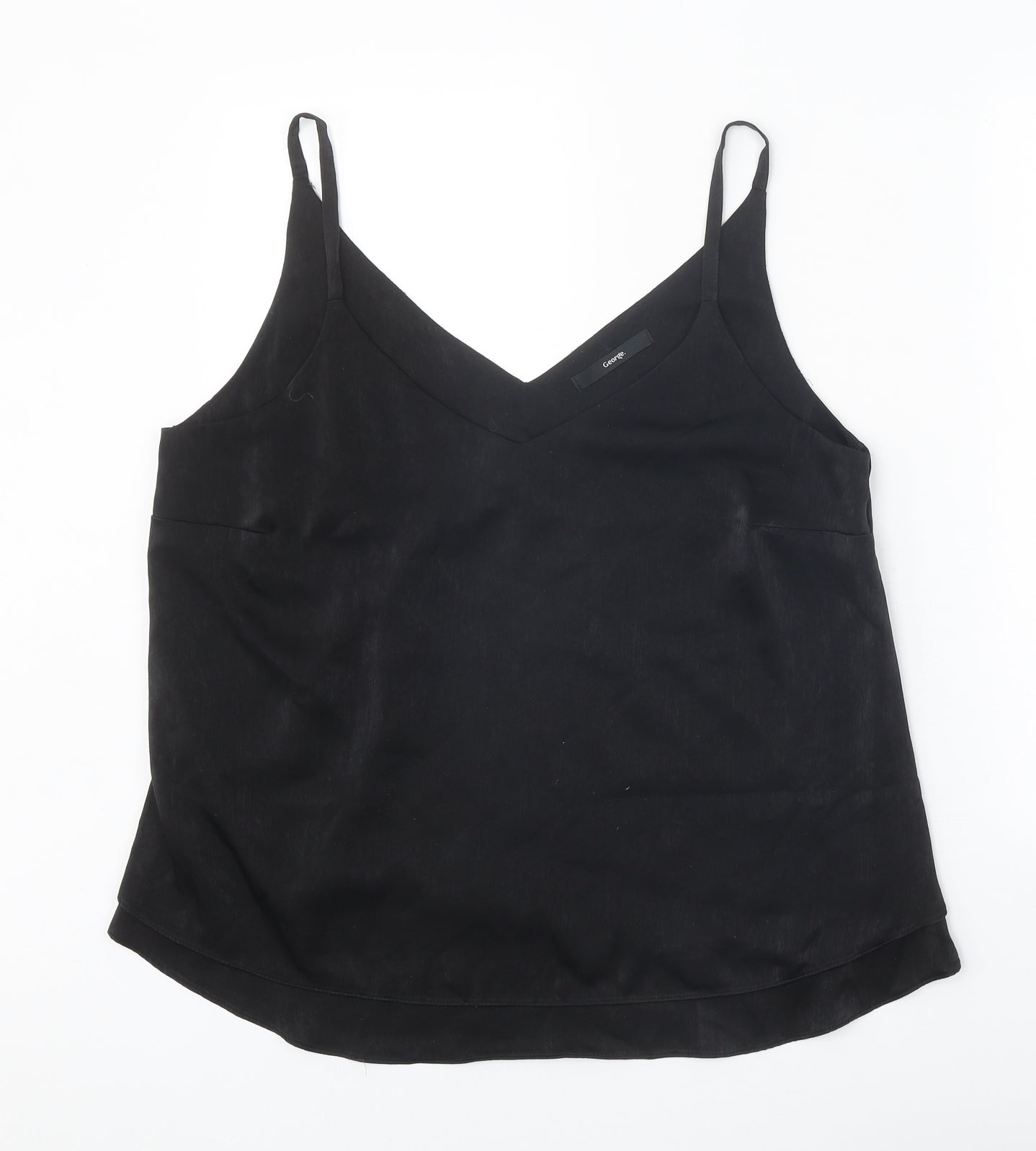 George Womens Black Polyester Camisole Tank Size 16 V-Neck