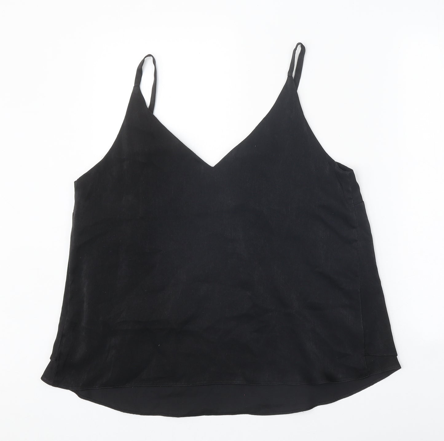George Womens Black Polyester Camisole Tank Size 16 V-Neck