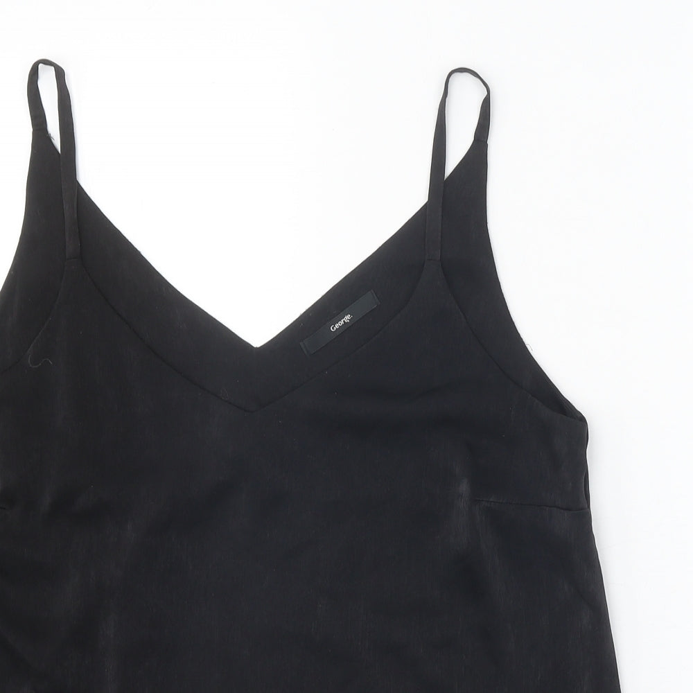 George Womens Black Polyester Camisole Tank Size 16 V-Neck