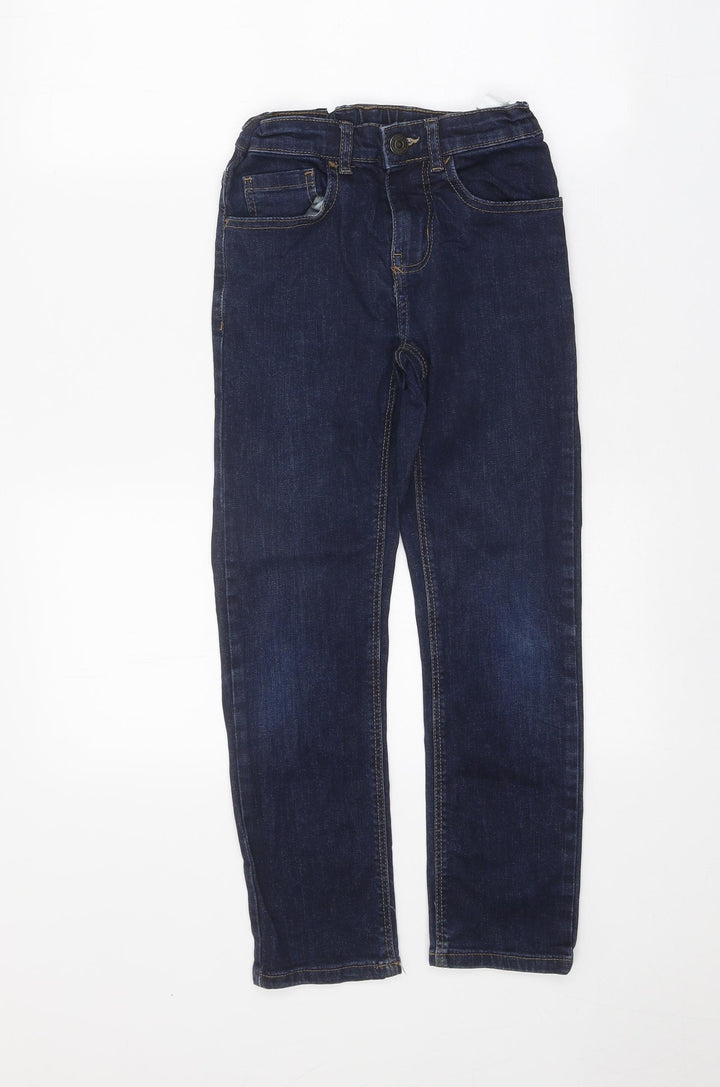 Zara Boys Blue Cotton Straight Jeans Size 9 Months Regular Zip