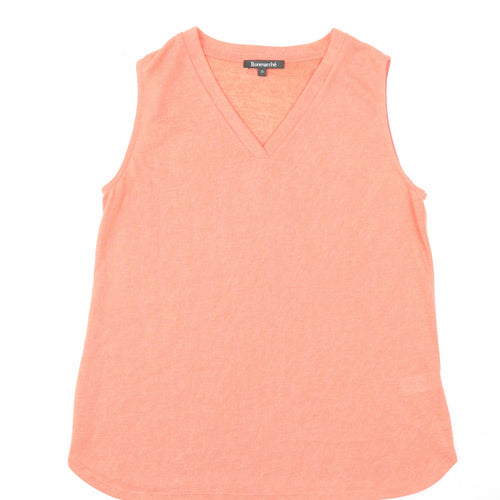 Bonmarché Womens Orange Polyester Basic Tank Size 12 V-Neck