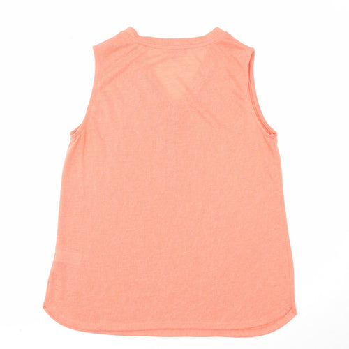 Bonmarché Womens Orange Polyester Basic Tank Size 12 V-Neck