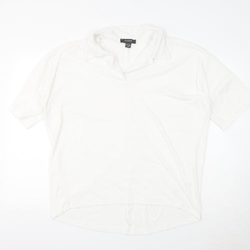 Primark Womens White Polyester Basic Polo Size 12 Collared