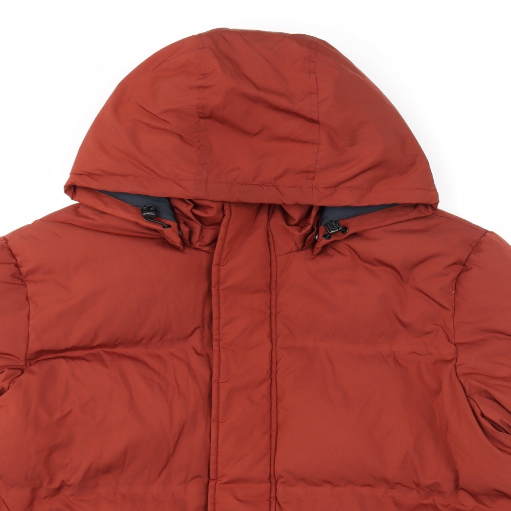 Marks and Spencer Mens Brown Quilted Coat Size XL Zip