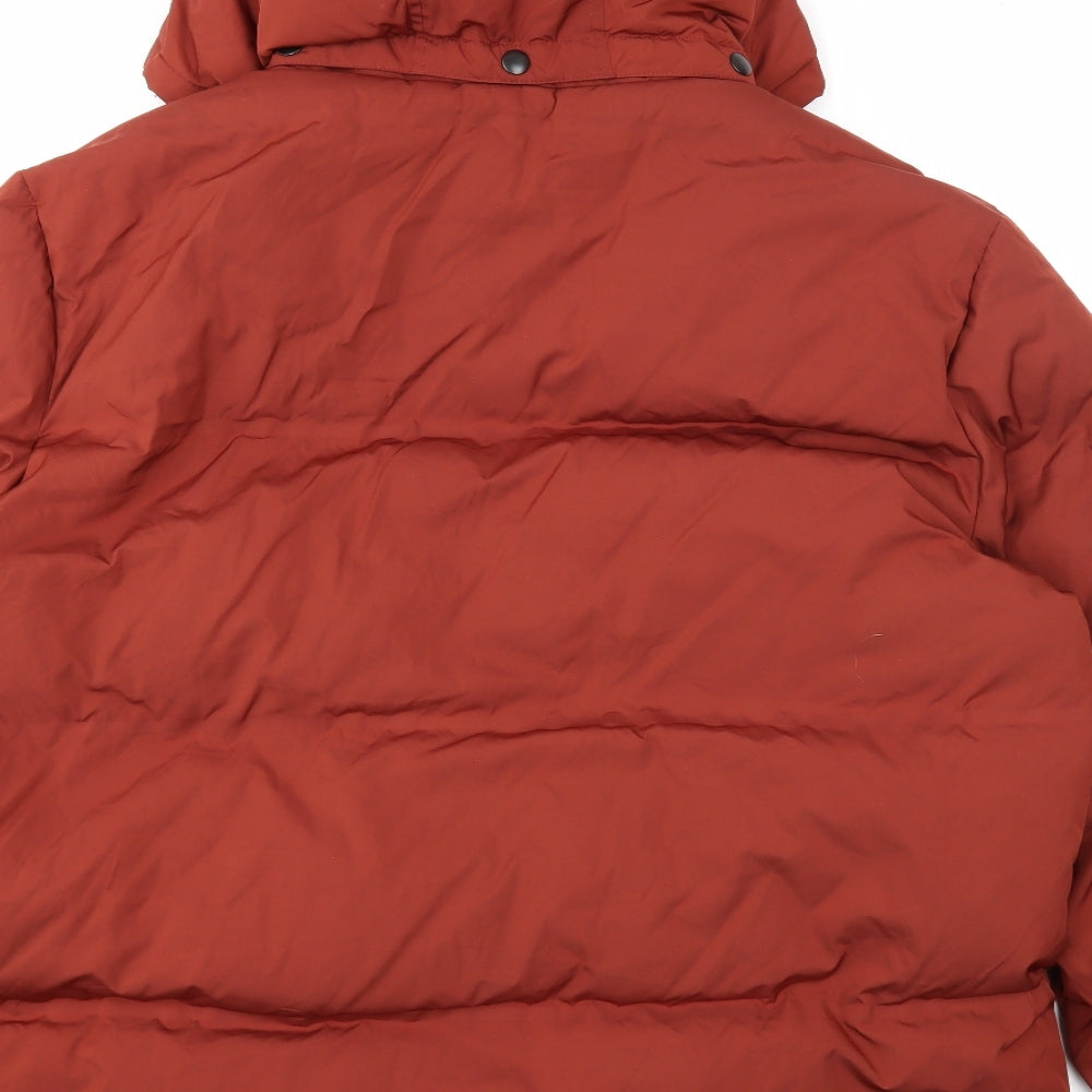 Marks and Spencer Mens Brown Quilted Coat Size XL Zip