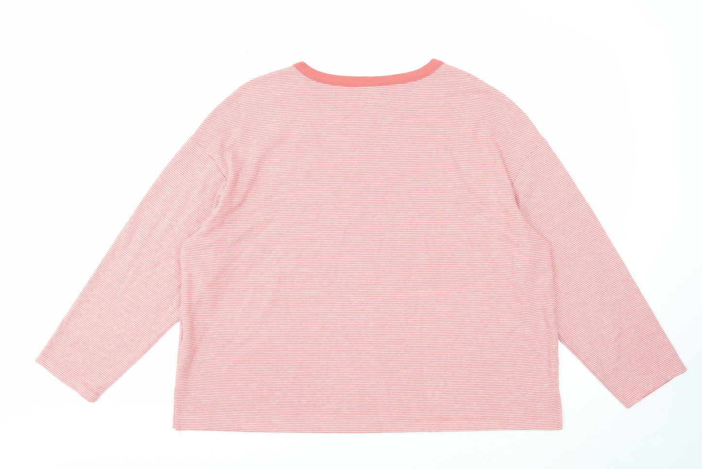 Marks and Spencer Womens Red Striped Polyester Pullover Sweatshirt Size 20 Pullover