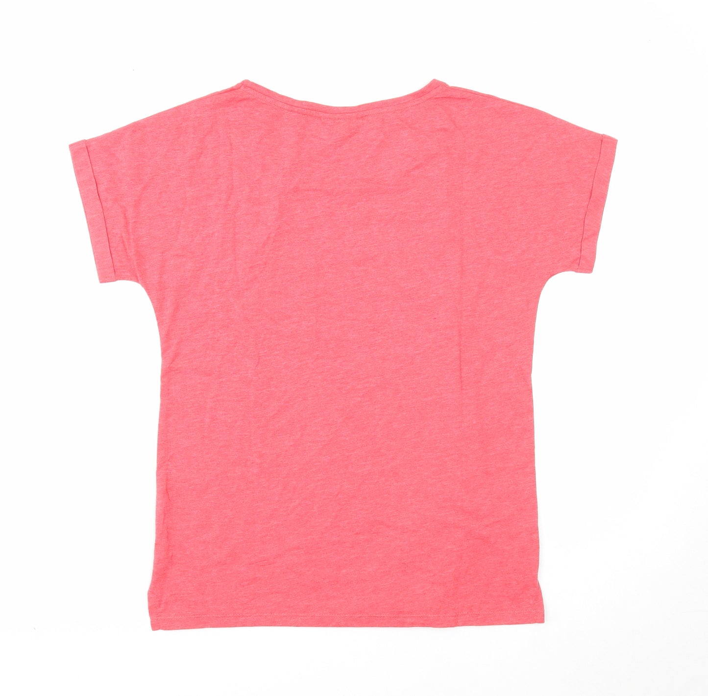 Warehouse Womens Red Polyester Basic T-Shirt Size 8 Round Neck