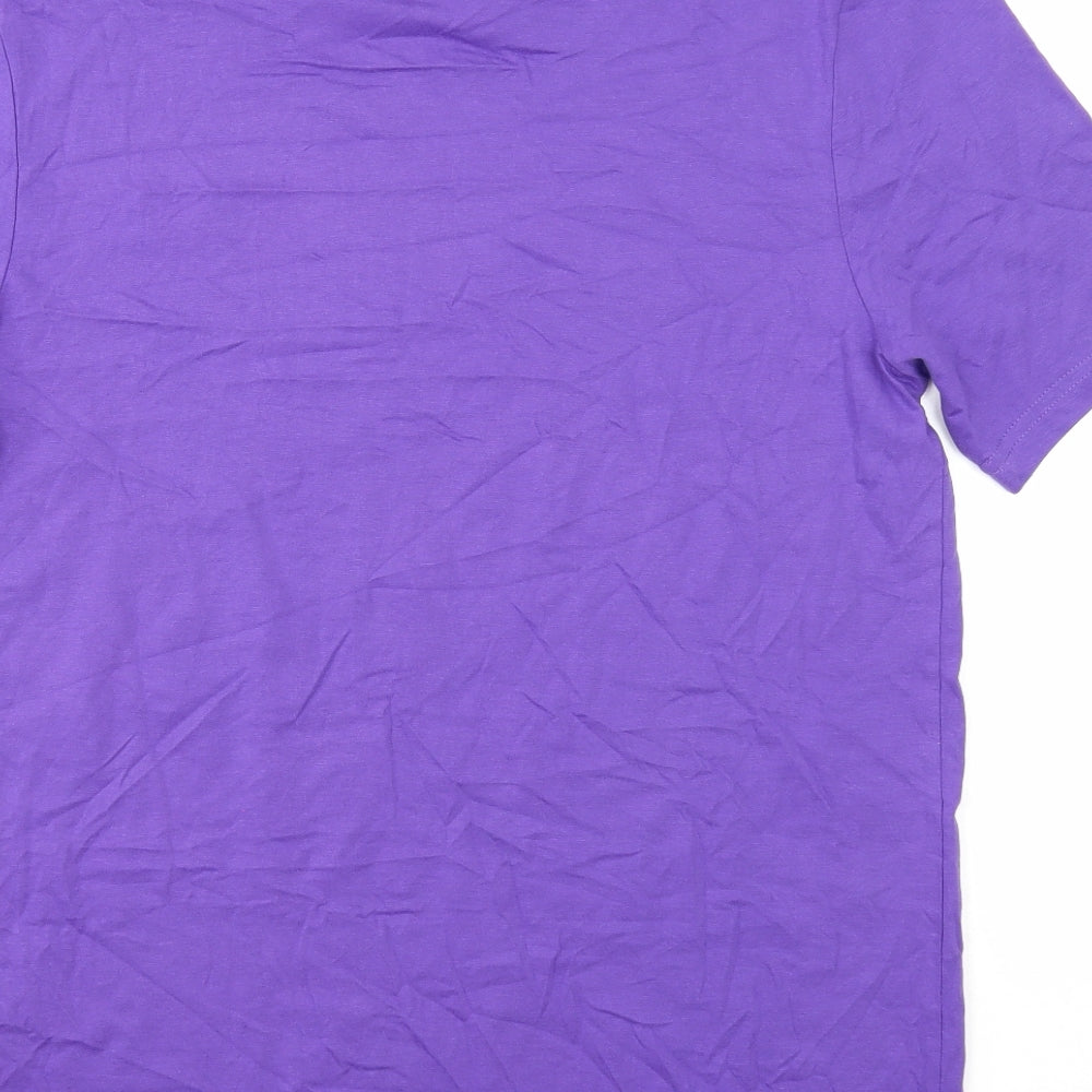 Slazenger Mens Purple Polyester T-Shirt Size M Round Neck