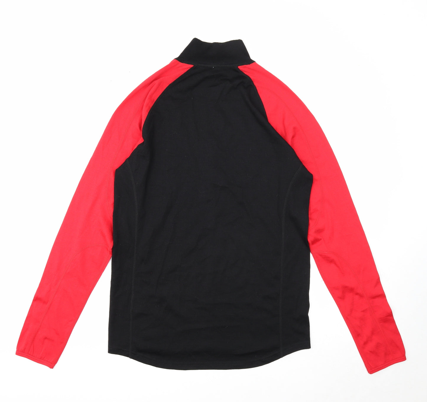 Mountain Warehouse Mens Black Wool Pullover Casual Size L High Neck Zip